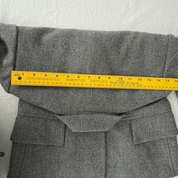 Banana Republic Gray Wool Blend Herringbone Long Sleeve Blazer Jacket Women's 6 - Picture 11 of 12